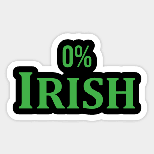 Zero Percent 0% Irish Sticker